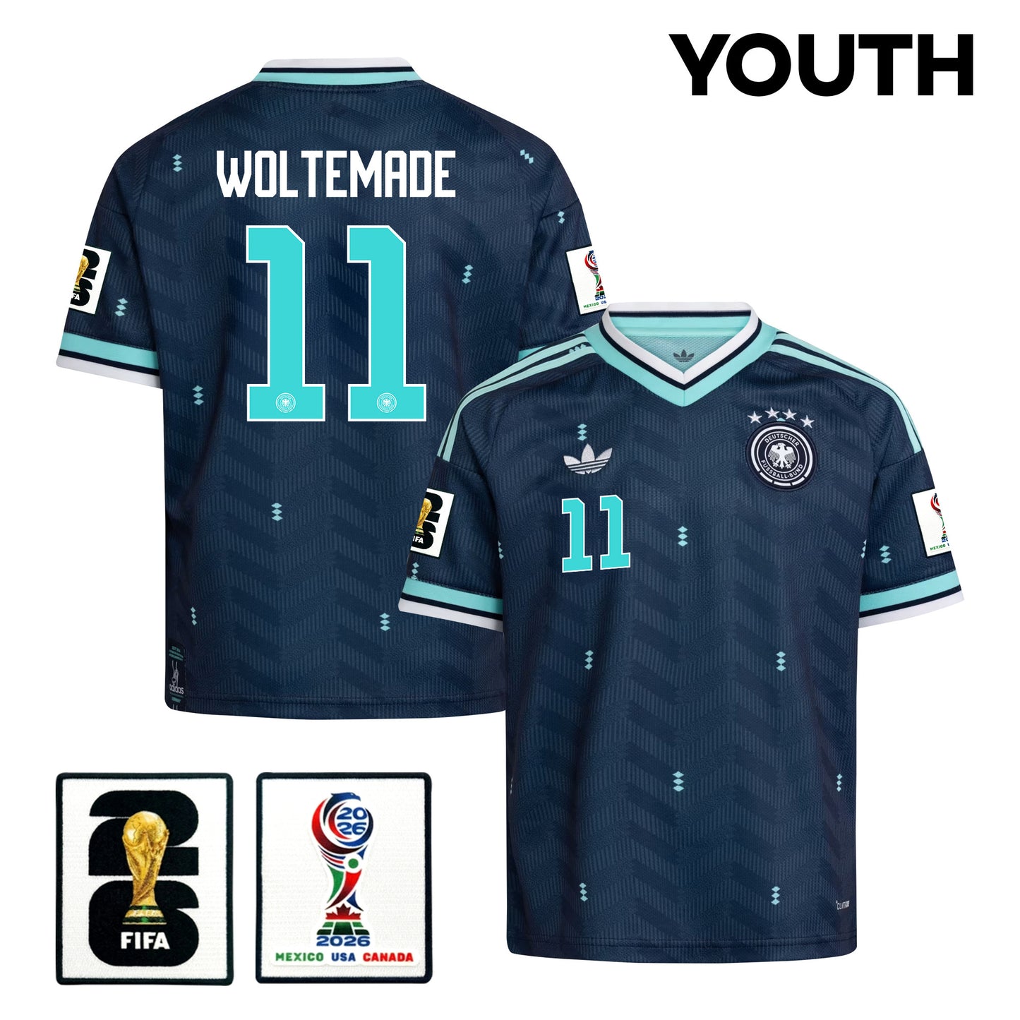 Nick Woltemade 11 Youth Germany National Team 2026 Away Jersey - Navy