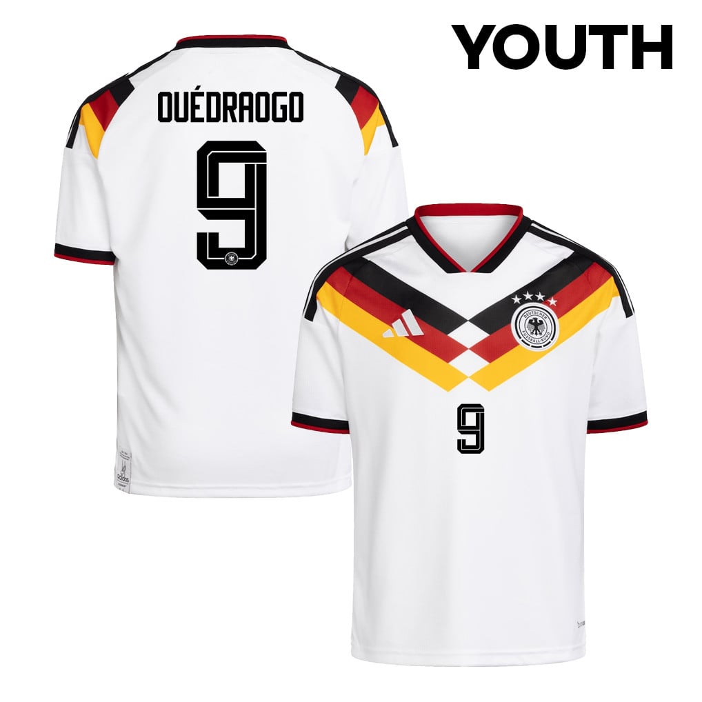 Assan Ouédraogo 9 Youth Germany National Team 2026 Home Jersey - White