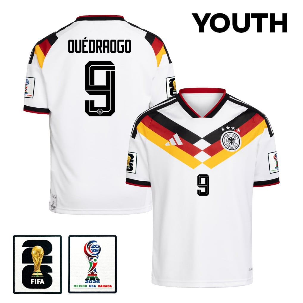 Assan Ouédraogo 9 Youth Germany National Team 2026 Home Jersey - White