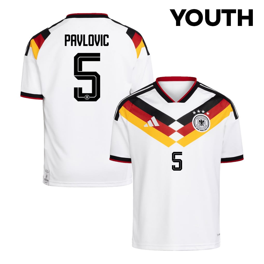 Aleksandar Pavlovic 5 Youth Germany National Team 2026 Home Jersey - White
