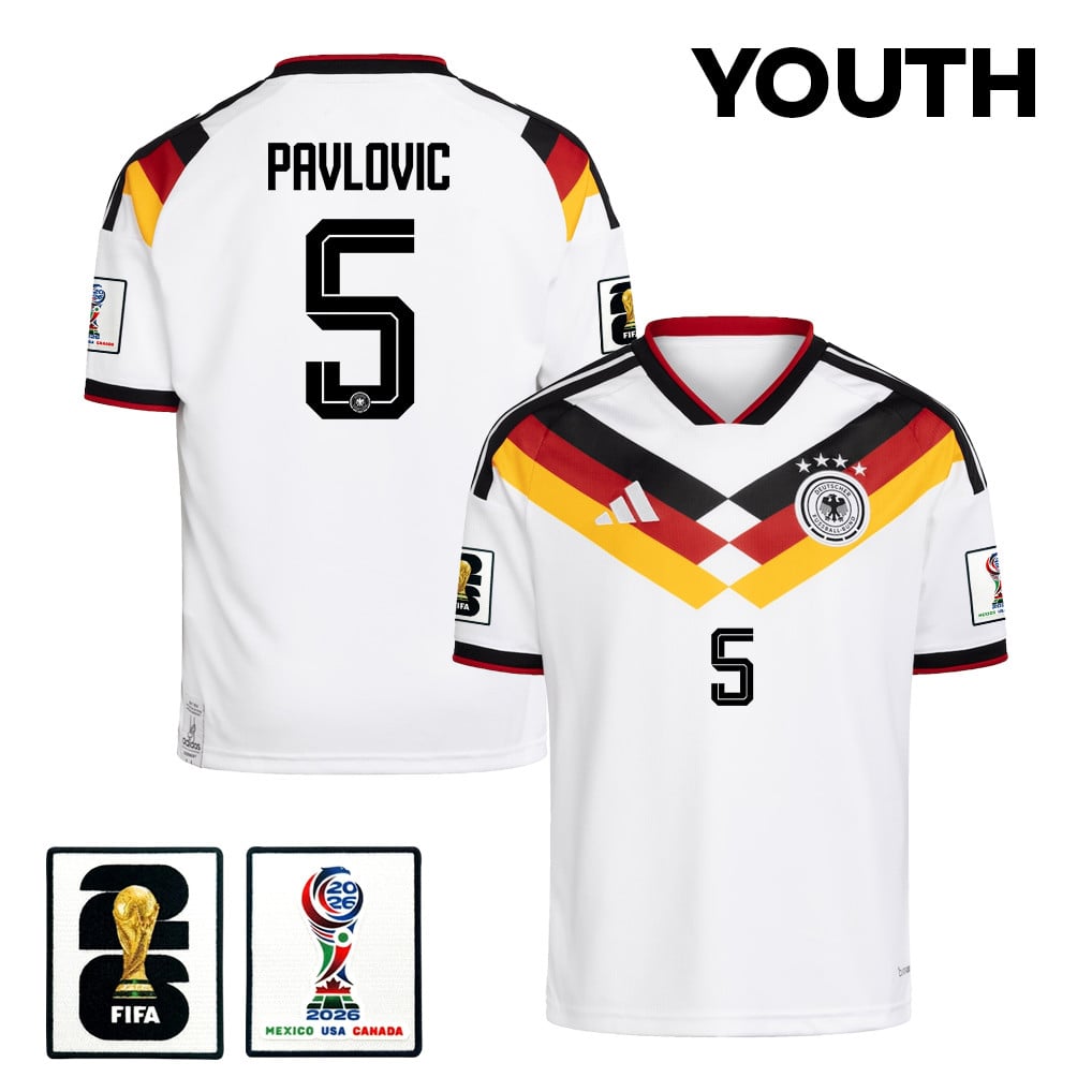 Aleksandar Pavlovic 5 Youth Germany National Team 2026 Home Jersey - White