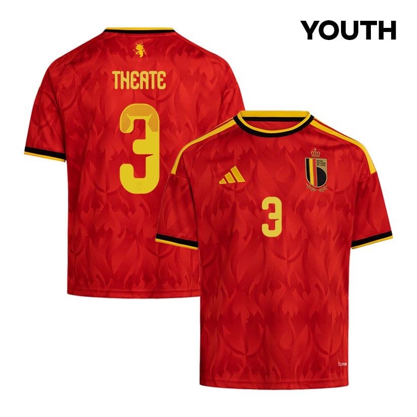 Arthur Theate 3 Youth Belgium National Team 2026 Home Jersey - Red