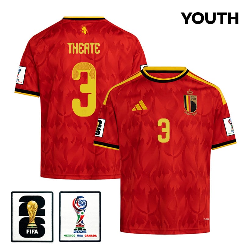 Arthur Theate 3 Youth Belgium National Team 2026 Home Jersey - Red