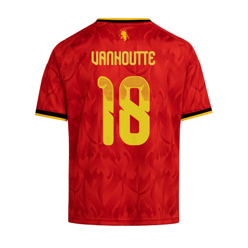 Charles Vanhoutte 18 Youth Belgium National Team 2026 Home Jersey - Red