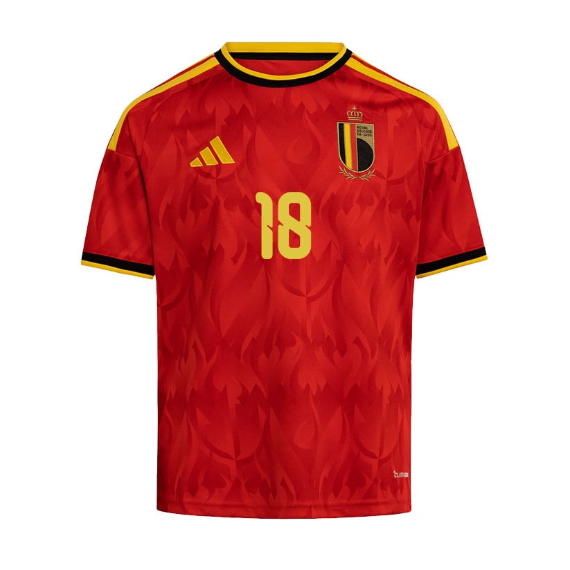 Amadou Onana 18 Youth Belgium National Team 2026 Home Jersey - Red