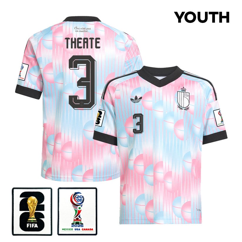 Arthur Theate 3 Youth Belgium National Team 2026 Away Jersey - Light Blue