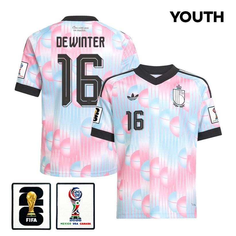 Koni De Winter 16 Youth Belgium National Team 2026 Away Jersey - Light Blue