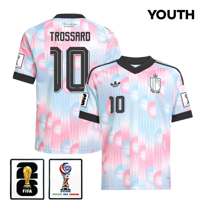Leandro Trossard 10 Youth Belgium National Team 2026 Away Jersey - Light Blue