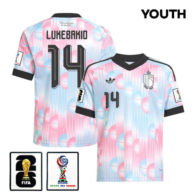 Dodi Lukebakio 14 Youth Belgium National Team 2026 Away Jersey - Light Blue