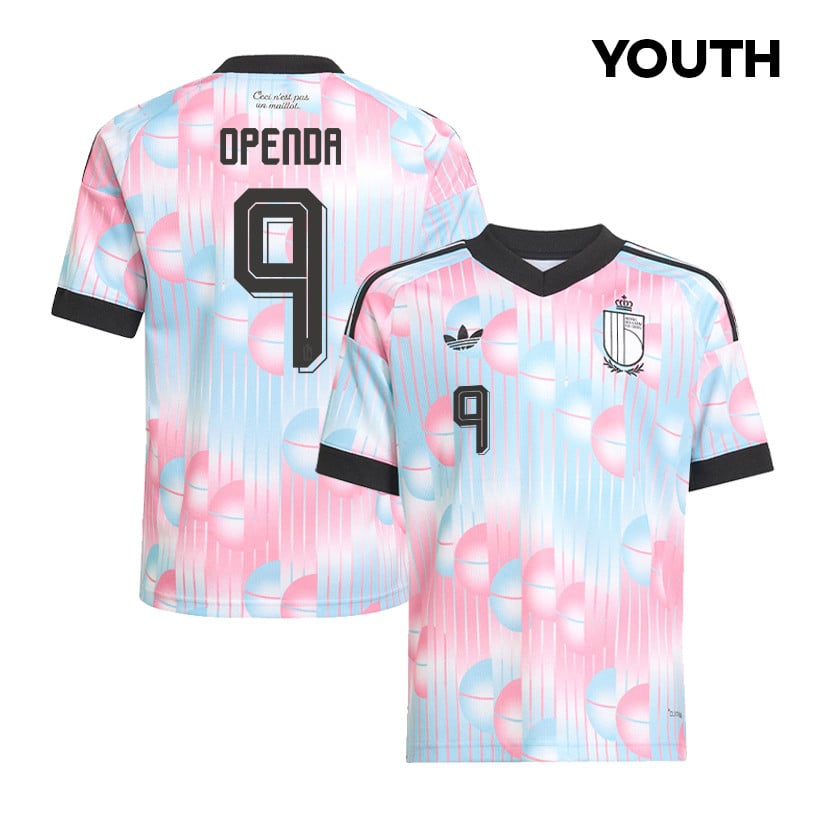 Loïs Openda 9 Youth Belgium National Team 2026 Away Jersey - Light Blue