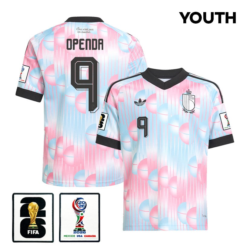 Loïs Openda 9 Youth Belgium National Team 2026 Away Jersey - Light Blue