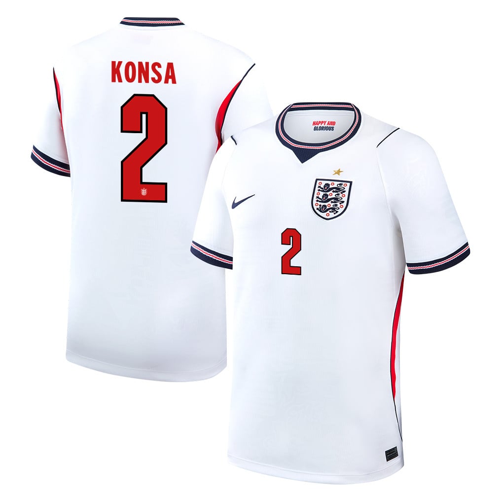 Ezri Konsa 2 England National Team 2026 Home Jersey - White, Men
