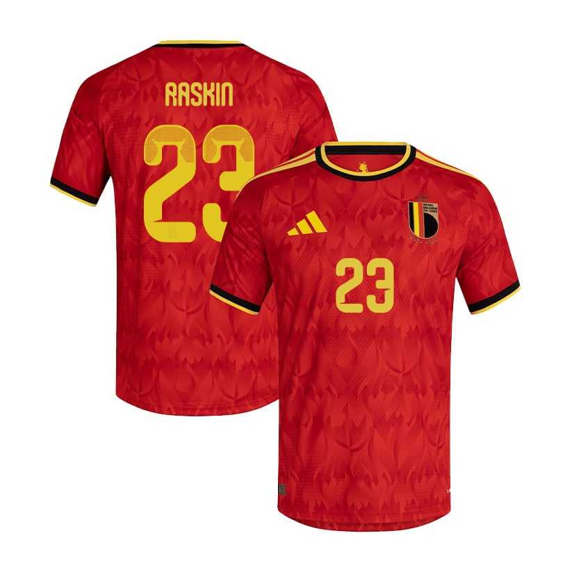 Nicolas Raskin 23 Belgium National Team 2026 Home Jersey - Red, Men