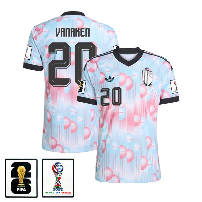 Hans Vanaken 20 Belgium National Team 2026 x World Cup Patch Away Jersey - Light Blue, Men