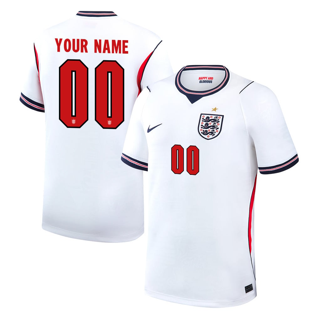 England National Team 2026 Home Jersey - Personalized - White, Men