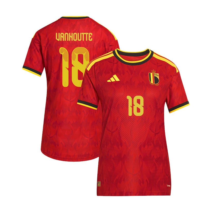 Charles Vanhoutte 18 Women's Belgium National Team 2026 Home Jersey - Red