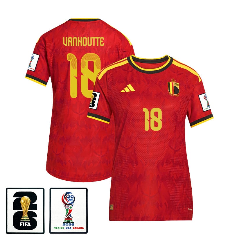 Charles Vanhoutte 18 Women's Belgium National Team 2026 Home Jersey - Red