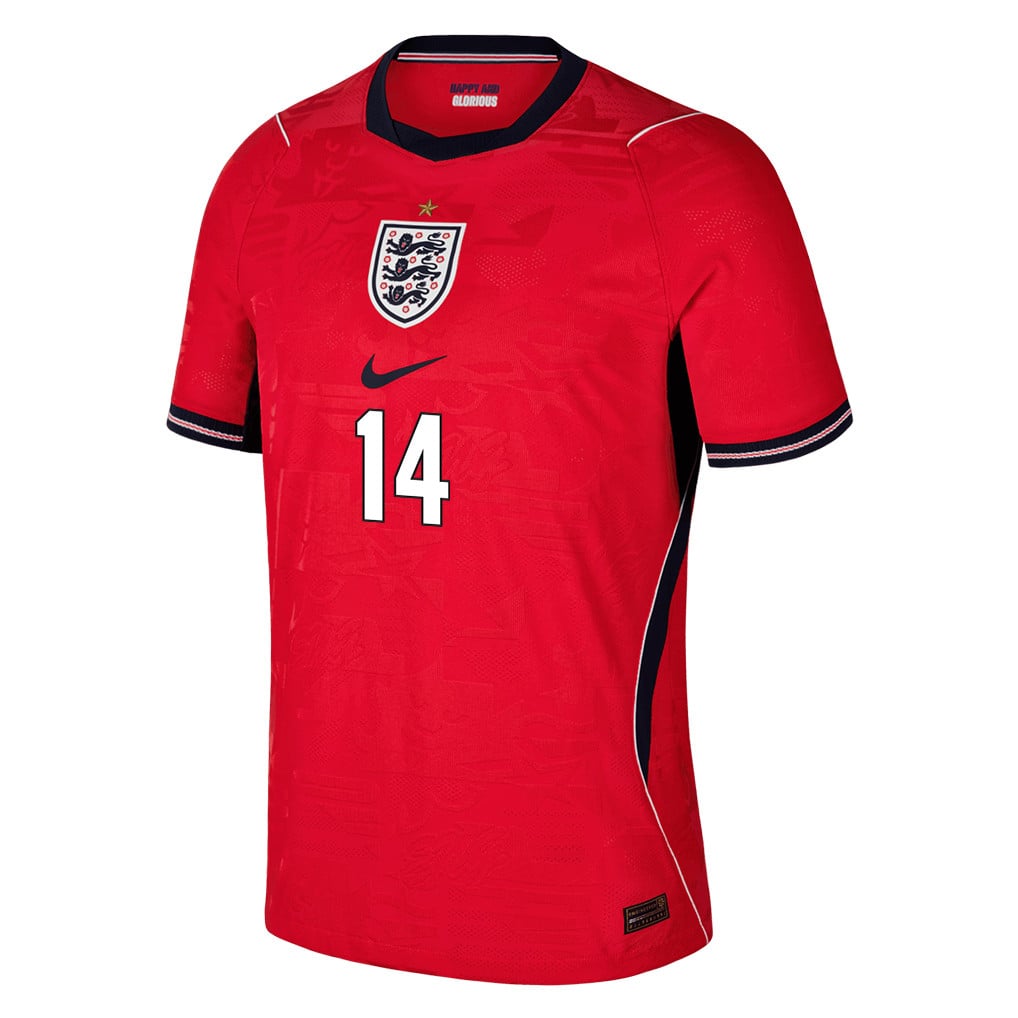 Djed Spence 14 England National Team 2026 Away Jersey - Red, Men
