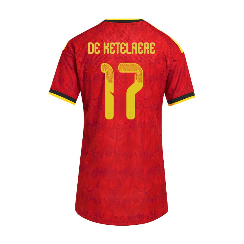 Charles De Ketelaere 17 Women's Belgium National Team 2026 Home Jersey - Red