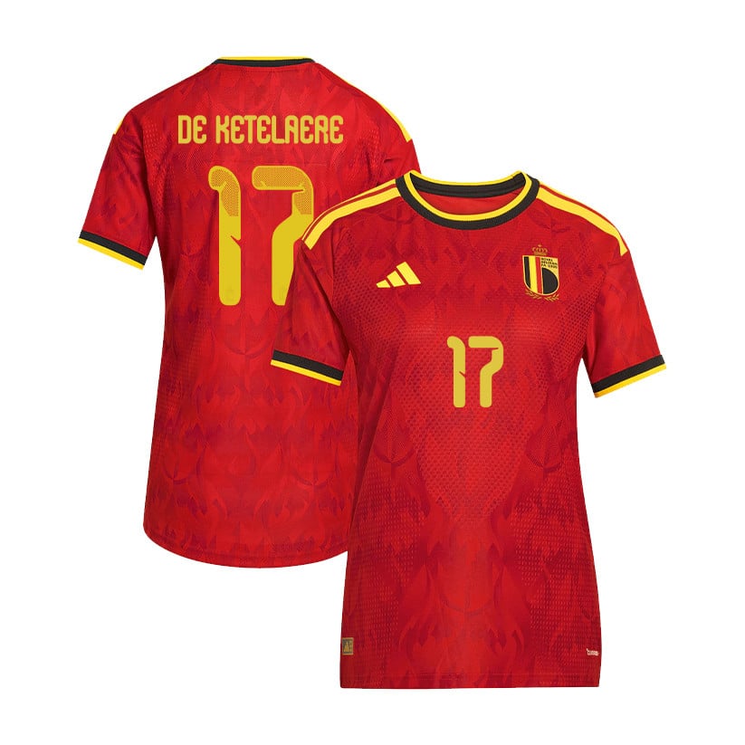 Charles De Ketelaere 17 Women's Belgium National Team 2026 Home Jersey - Red