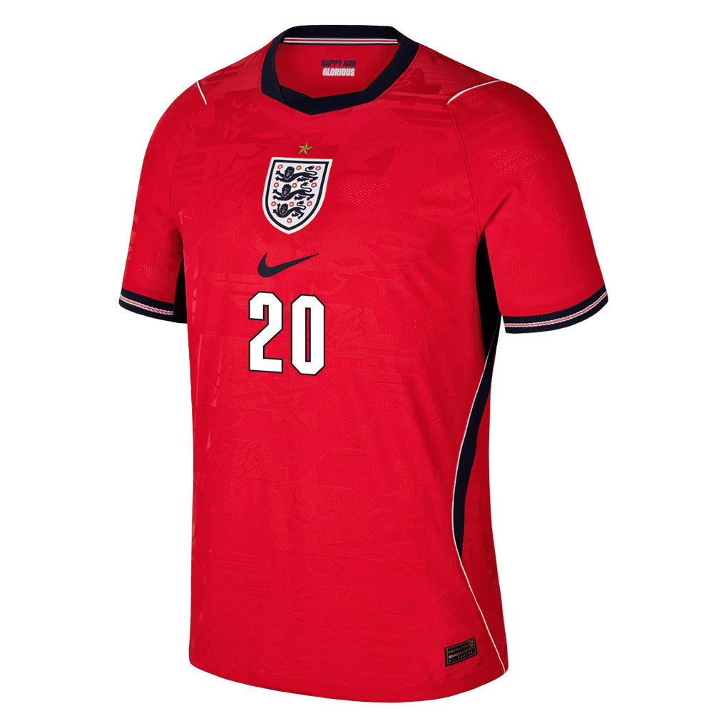Alex Scott 20 England National Team 2026 x World Cup Patch Away Jersey - Red, Men