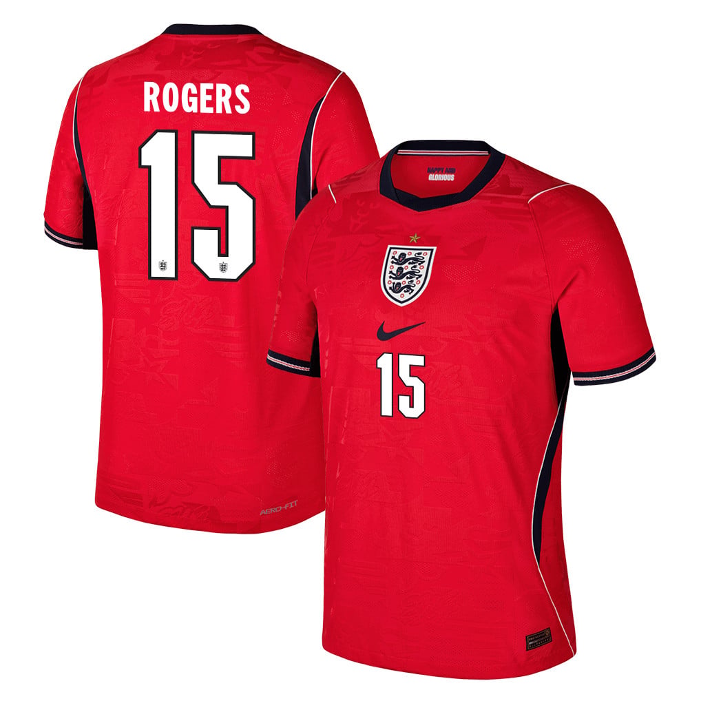 Morgan Rogers 15 England National Team 2026 Away Jersey - Red, Men