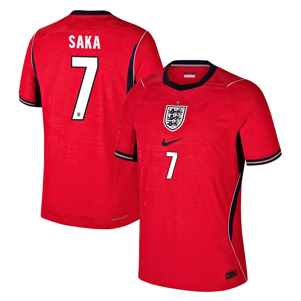 Bukayo Saka 7 England National Team 2026 Away Jersey - Red, Men