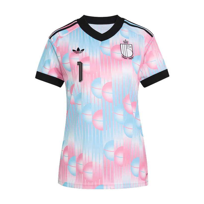 Thibaut Courtois 1 Women's Belgium National Team 2026 Away Jersey - Light Blue