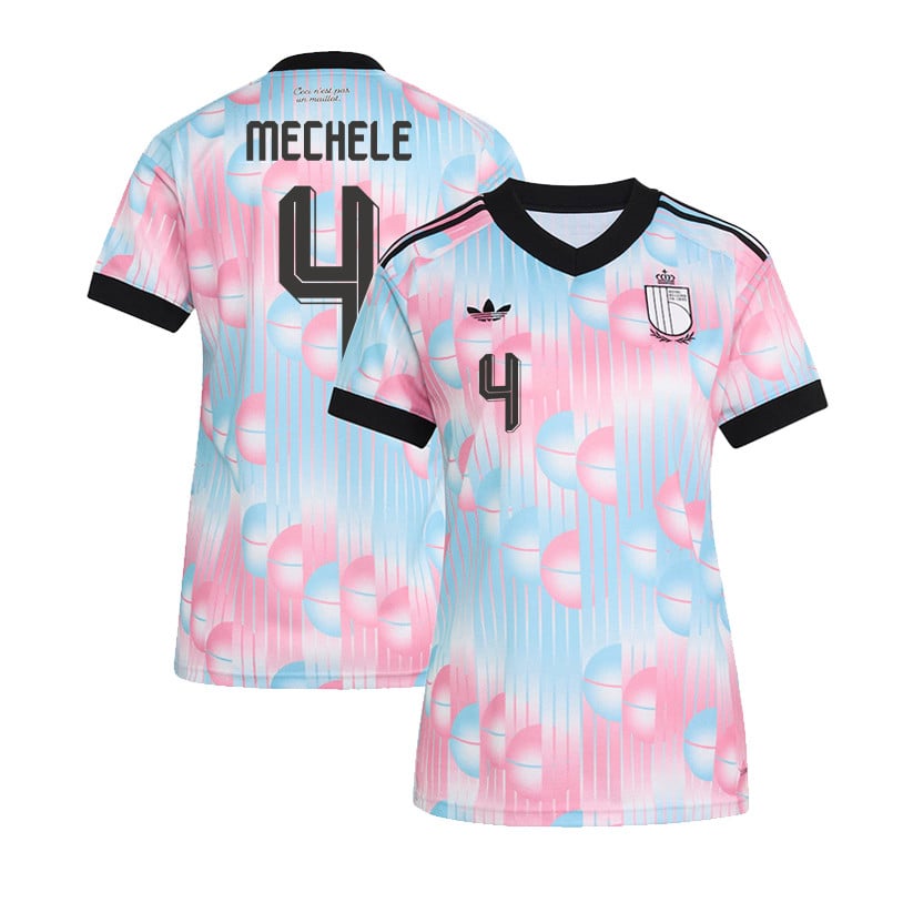 Brandon Mechele 4 Women's Belgium National Team 2026 Away Jersey - Light Blue