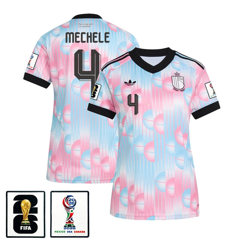 Brandon Mechele 4 Women's Belgium National Team 2026 Away Jersey - Light Blue