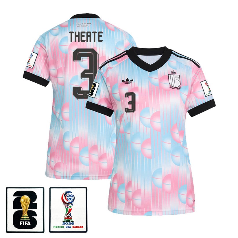 Arthur Theate 3 Women's Belgium National Team 2026 Away Jersey - Light Blue