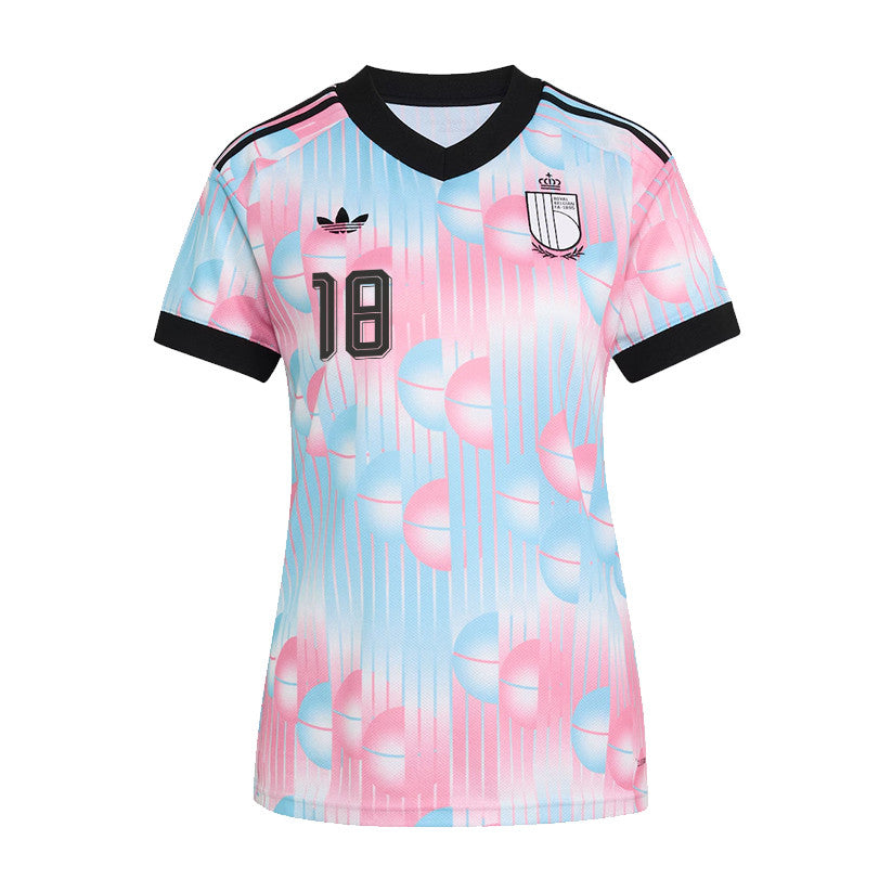 Amadou Onana 18 Women's Belgium National Team 2026 Away Jersey - Light Blue