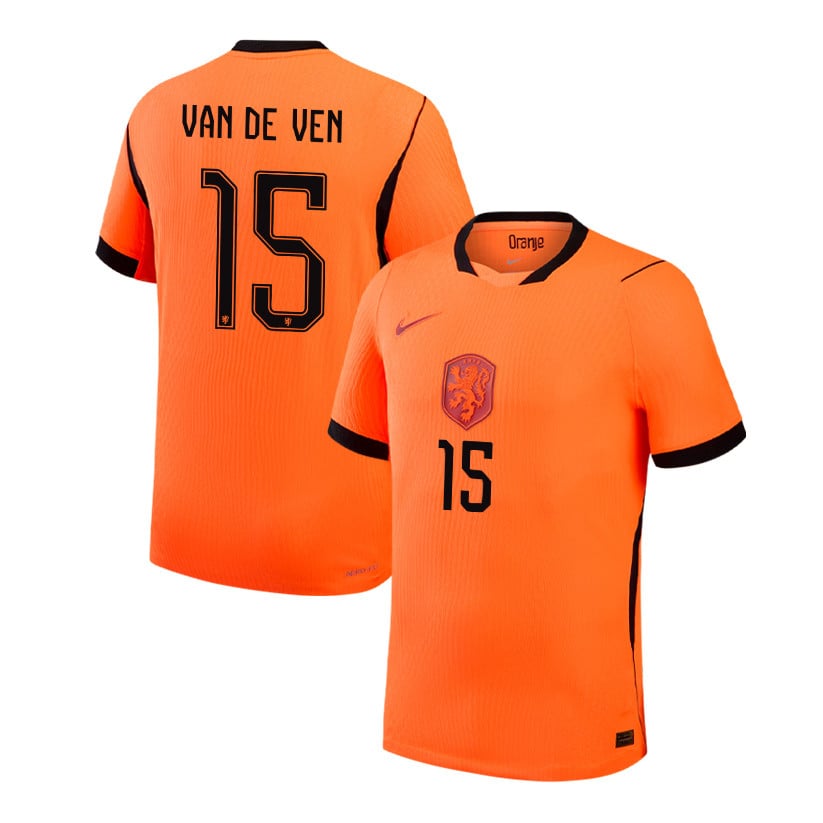 Micky van de Ven 15 Netherlands National Team 2026 Home Jersey - Orange, Men