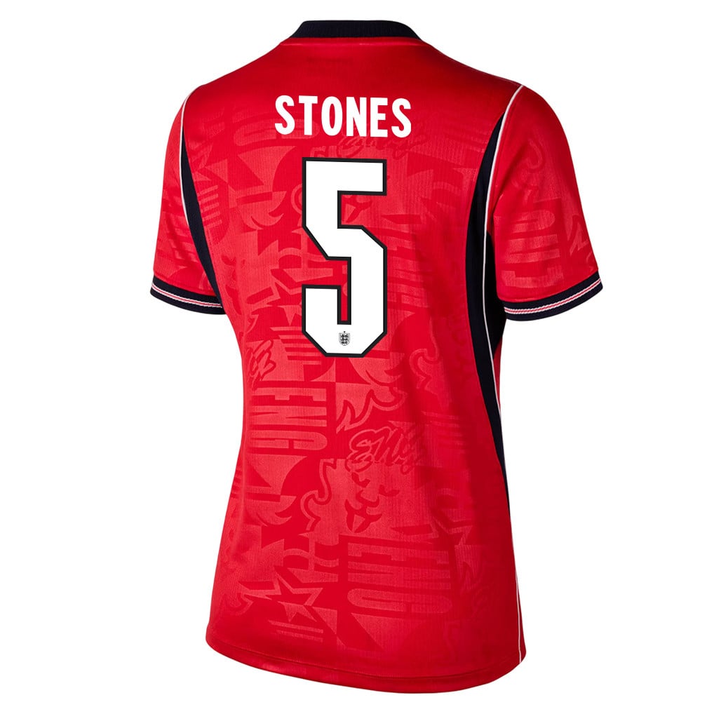 John Stones 5 Women's England National Team 2026 Away Jersey - Red