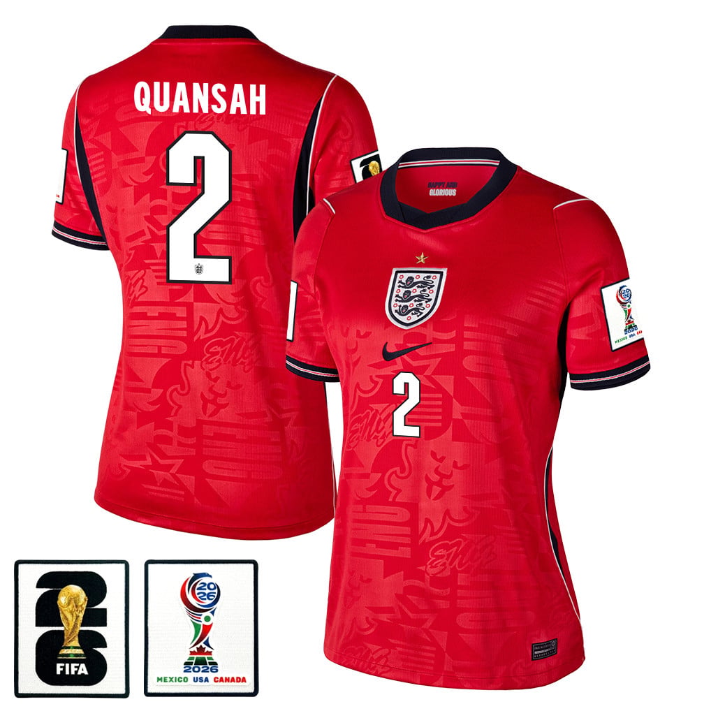 Jarell Quansah 2 Women's England National Team 2026 Away Jersey - Red