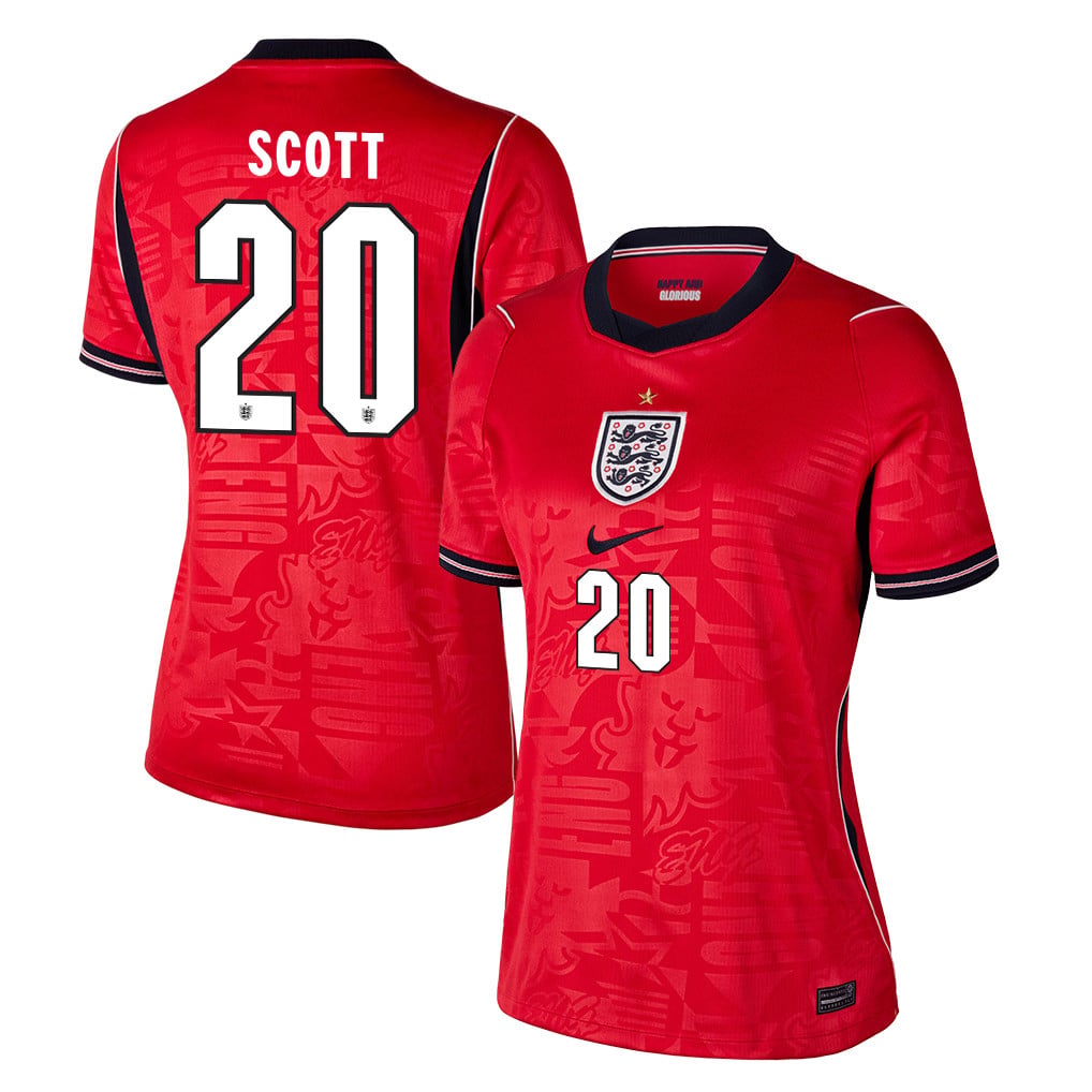 Alex Scott 20 Women's England National Team 2026 Away Jersey - Red