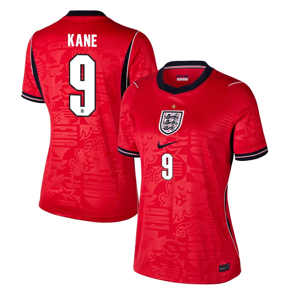 Harry Kane 9 Women's England National Team 2026 Away Jersey - Red