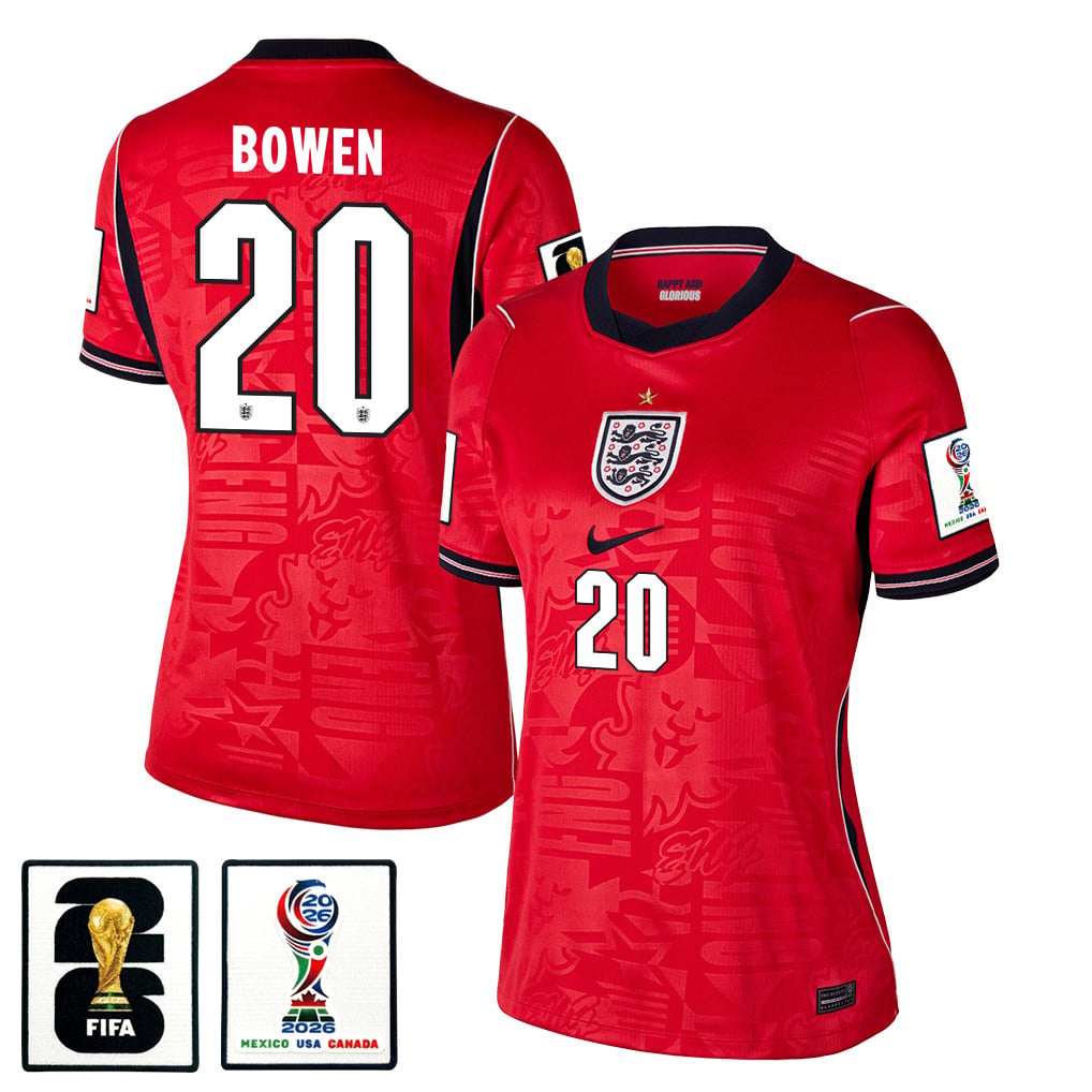 Jarrod Bowen 20 Women's England National Team 2026 Away Jersey - Red