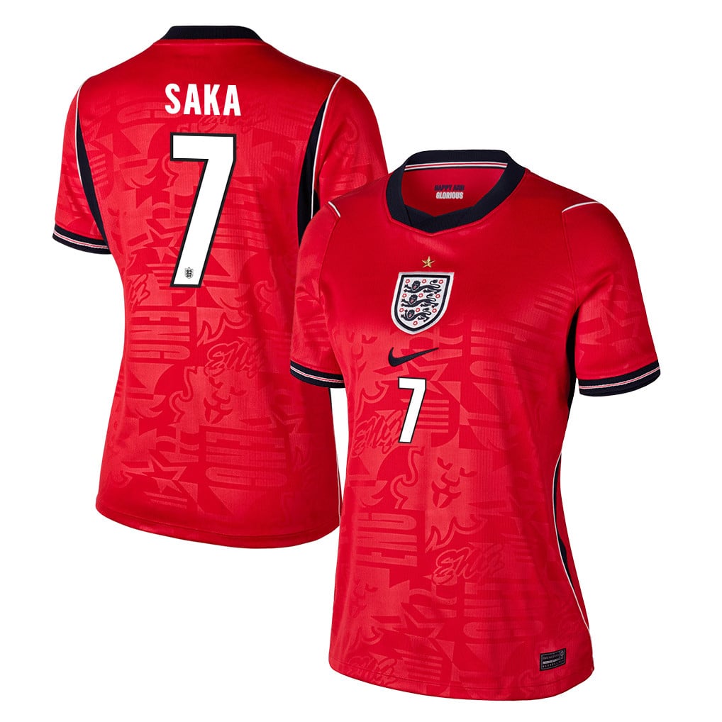 Bukayo Saka 7 Women's England National Team 2026 Away Jersey - Red