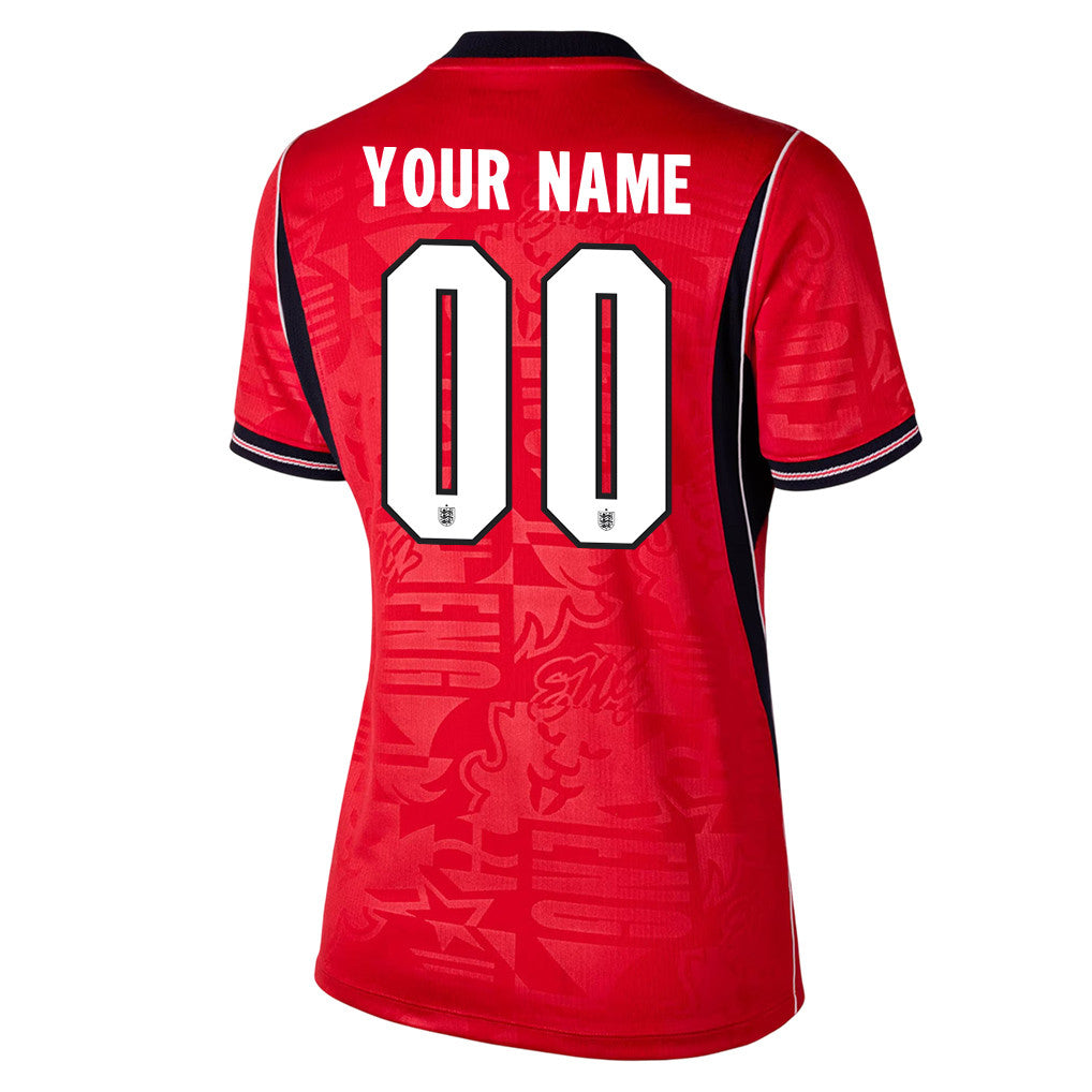 England National Team 2026 Women's Away Jersey - Personalized - Red