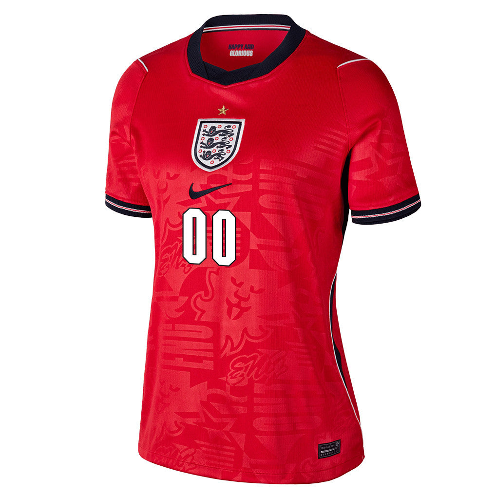 England National Team 2026 Women's Away Jersey - Personalized - Red