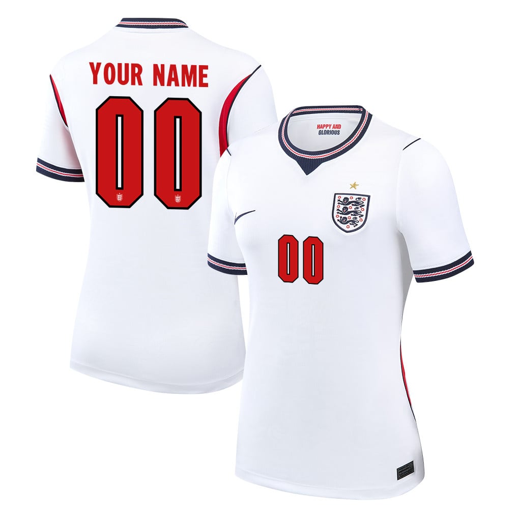 England National Team 2026 Women's Home Jersey - Personalized - White