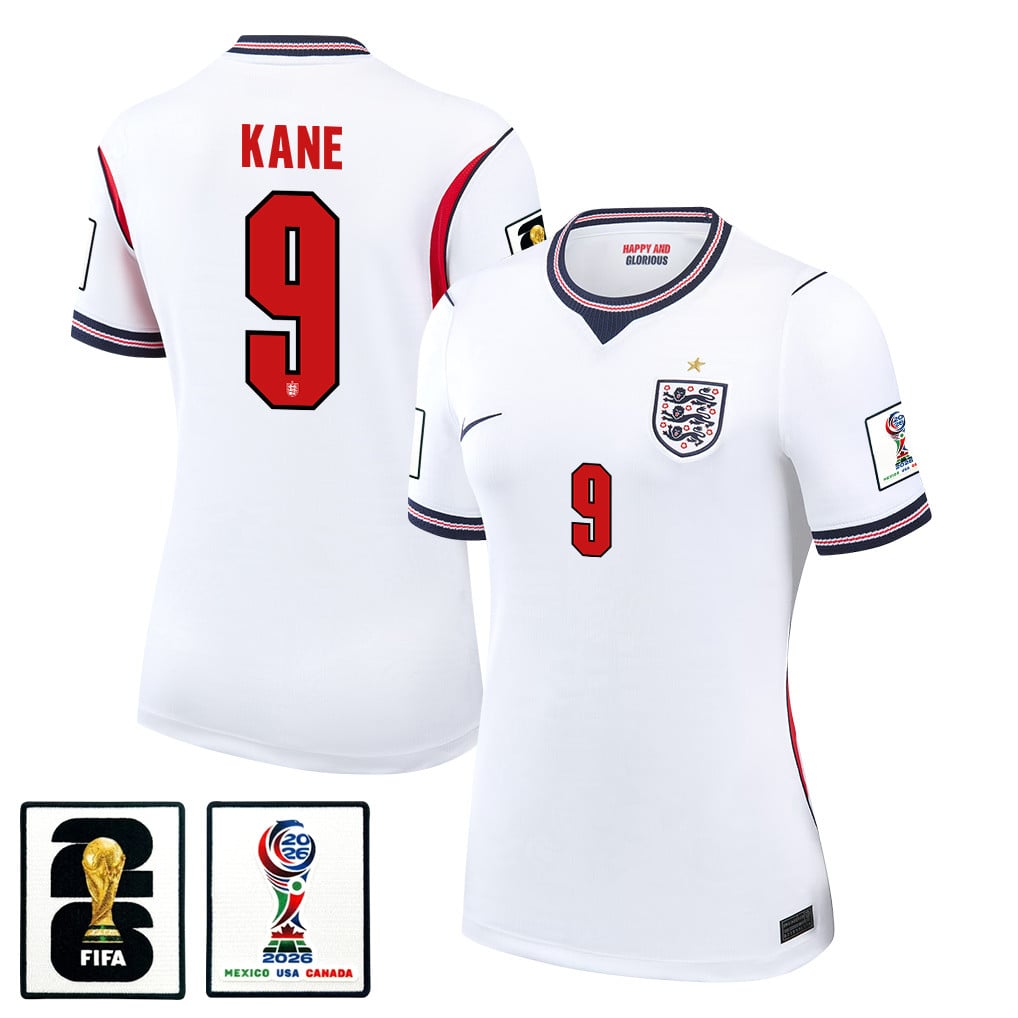Harry Kane 9 Women's England National Team 2026 Home Jersey - White