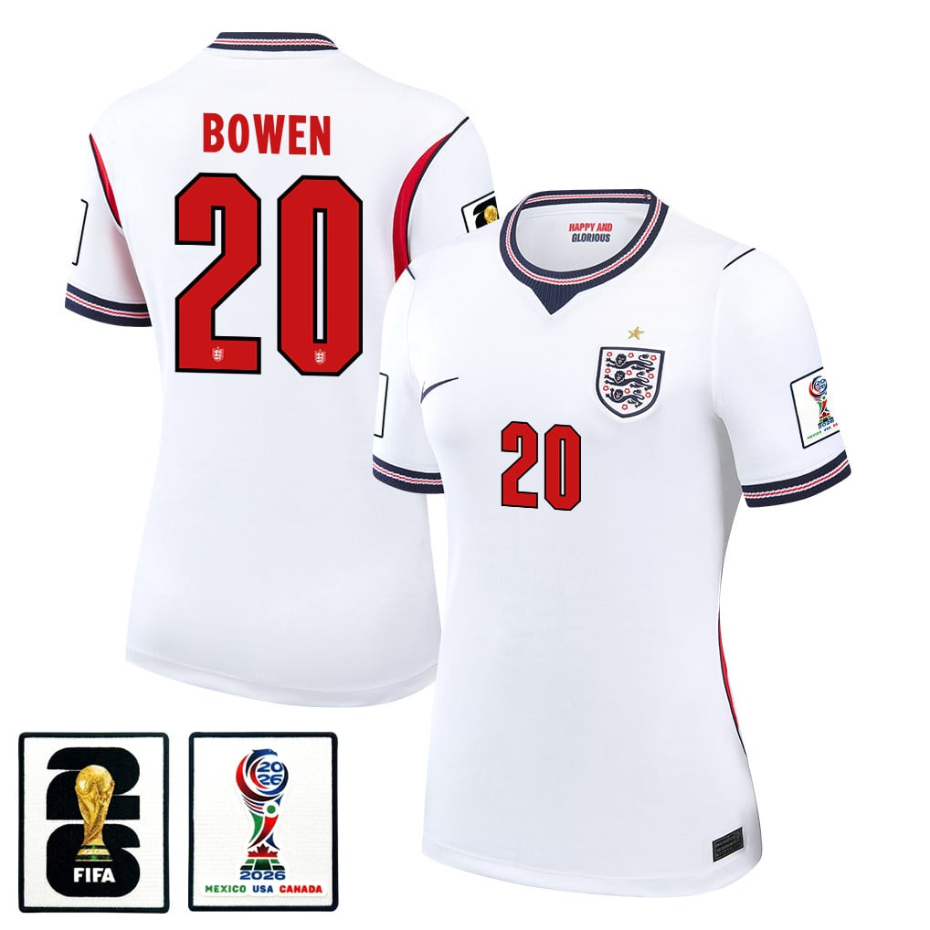 Jarrod Bowen 20 Women's England National Team 2026 Home Jersey - White