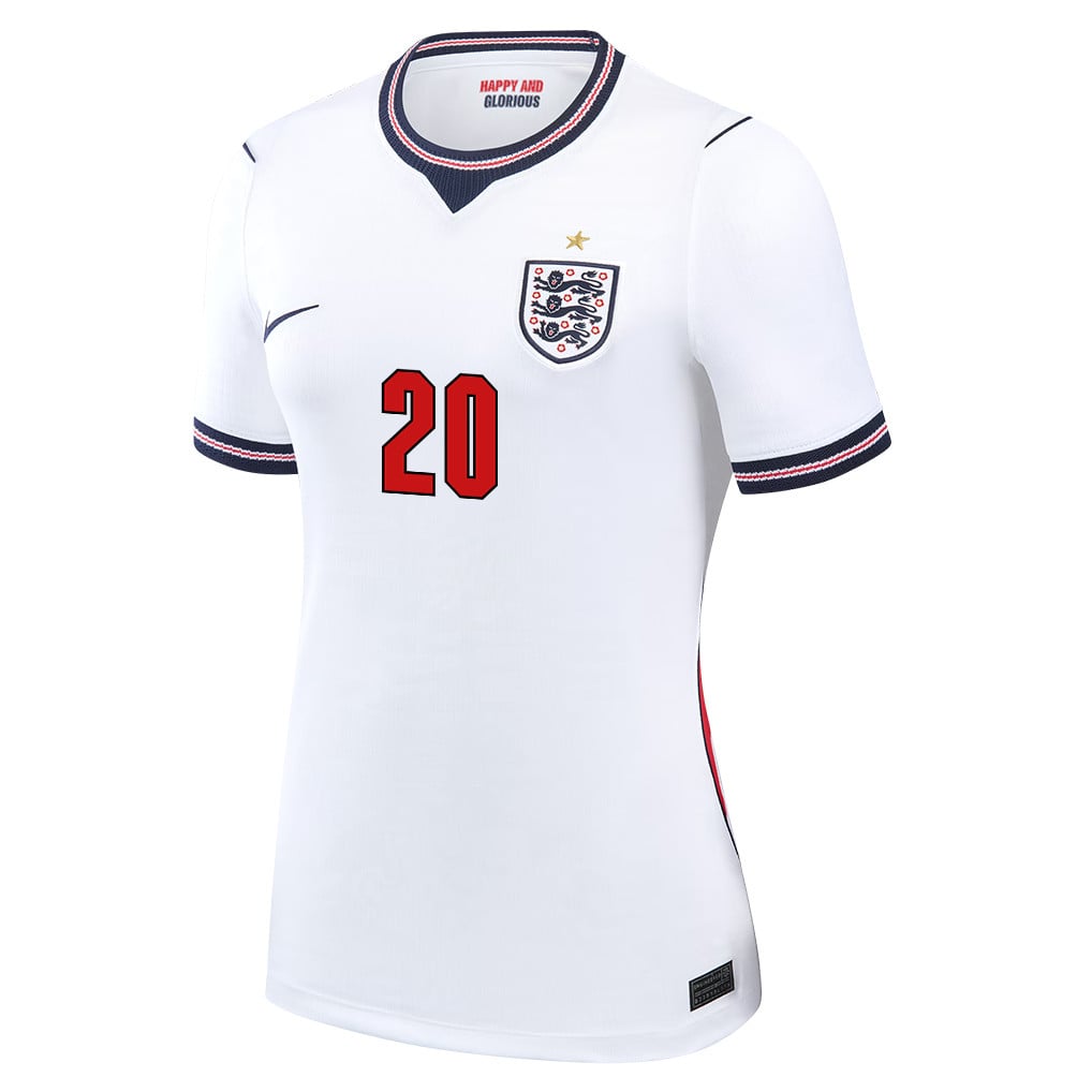 Jarrod Bowen 20 Women's England National Team 2026 Home Jersey - White
