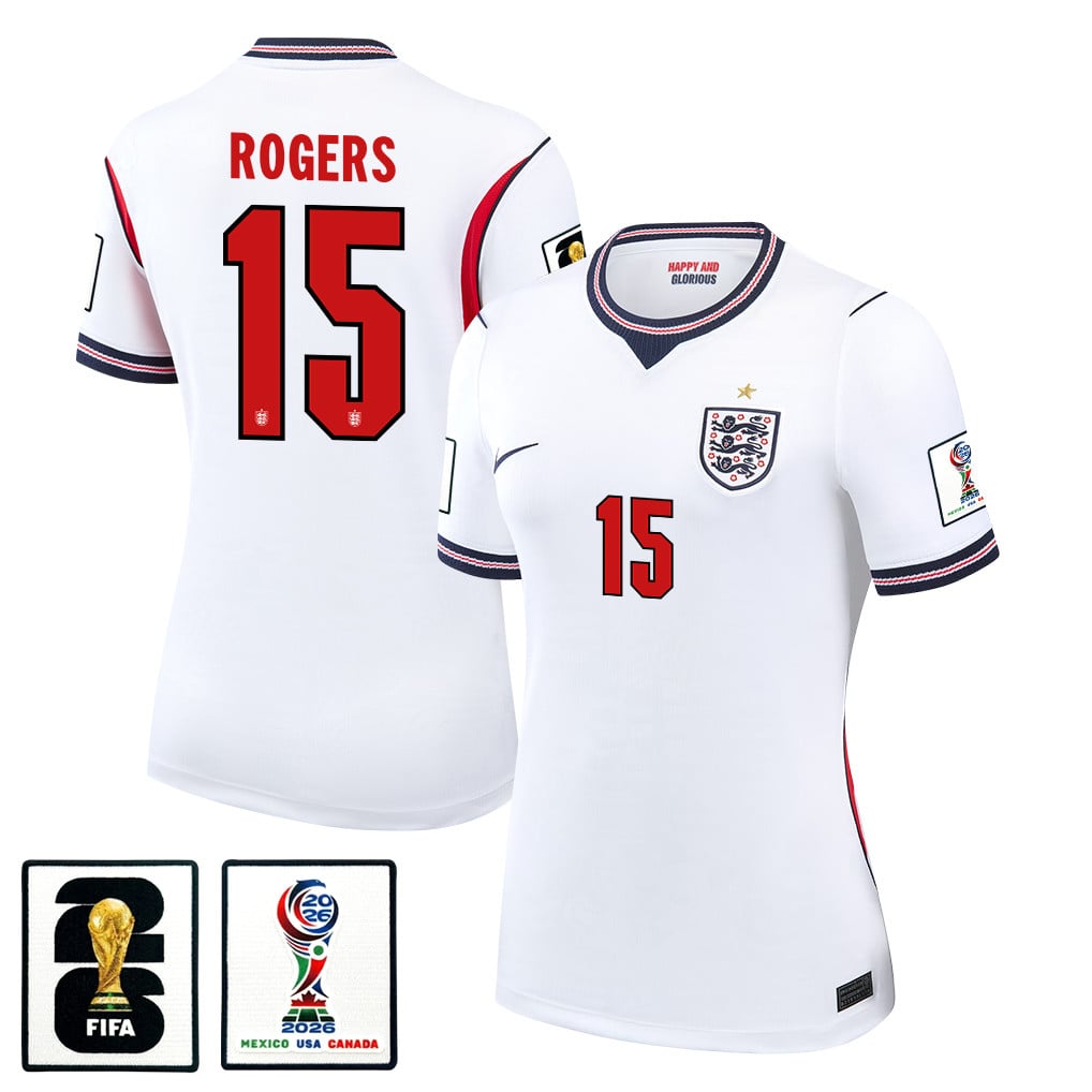 Morgan Rogers 15 Women's England National Team 2026 Home Jersey - White