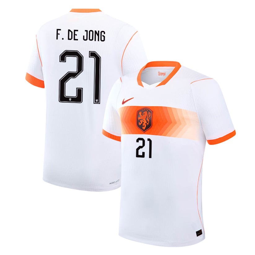 Frenkie de Jong 21 Netherlands National Team 2026 Away Jersey - White, Men