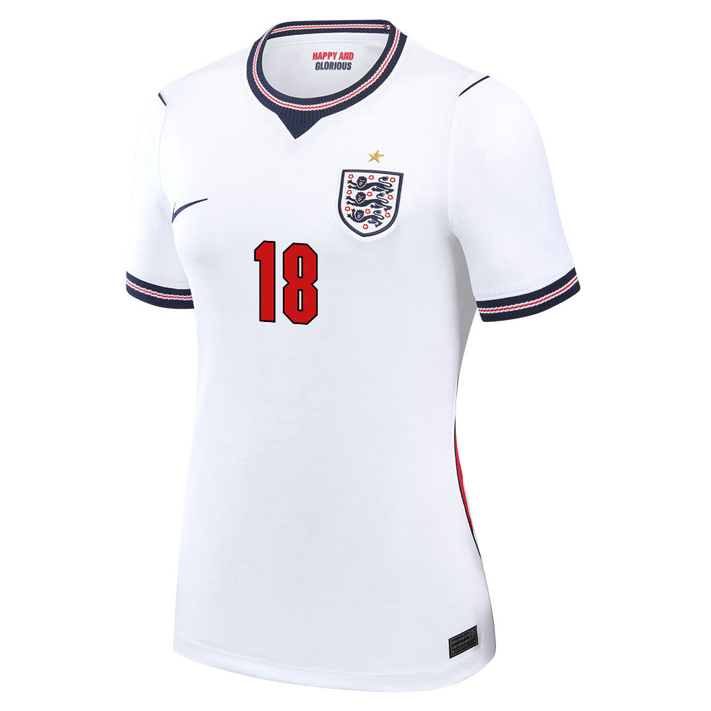 Nico O'Reilly 18 Women's England National Team 2026 Home Jersey - White