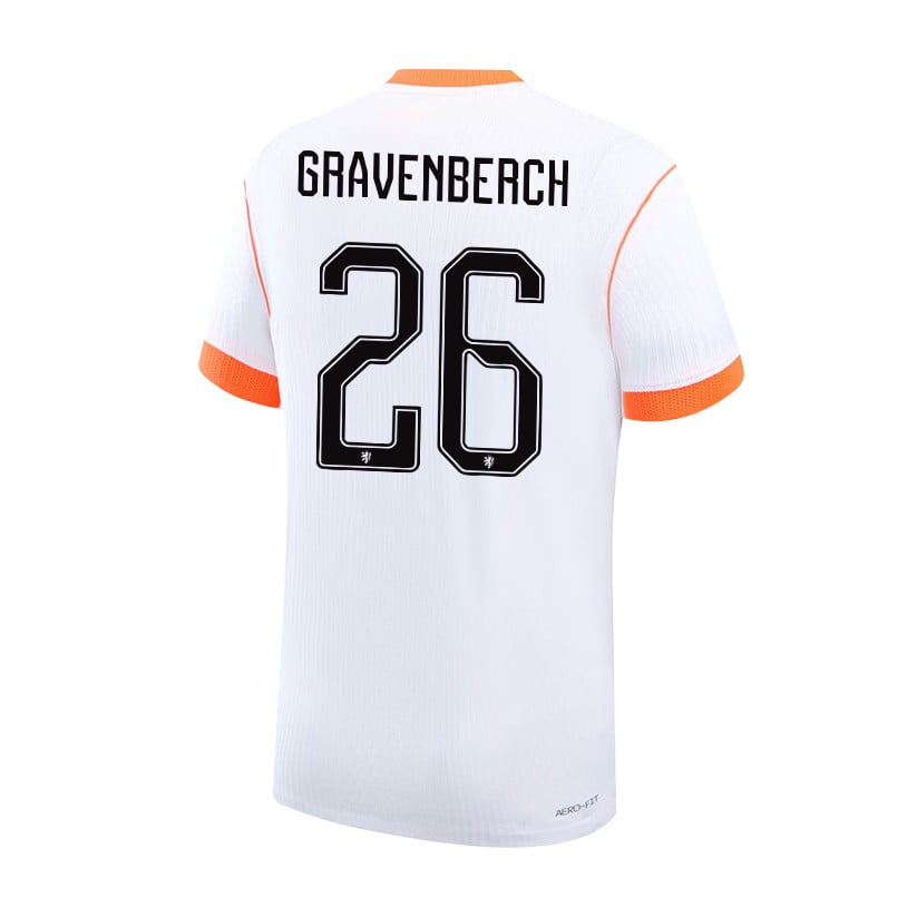 Ryan Gravenberch 26 Netherlands National Team 2026 x World Cup Patch Away Jersey - White, Men