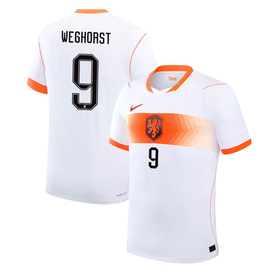 Wout Weghorst 9 Netherlands National Team 2026 Away Jersey - White, Men